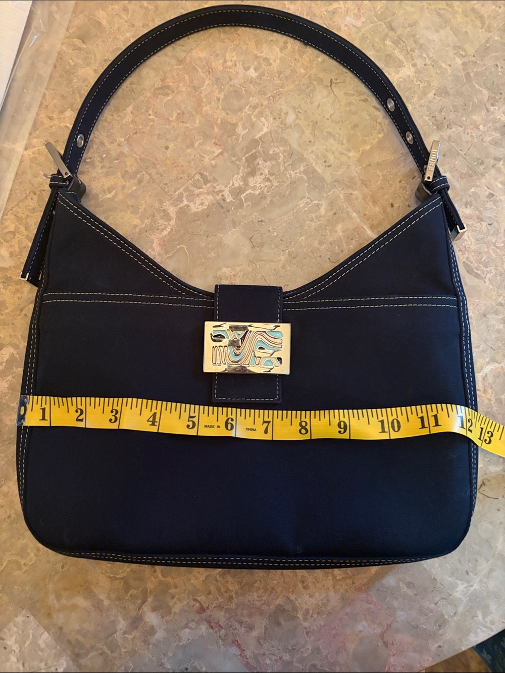 Fendi Denim Mama Baguette vintage handbag. Authentic!! - Picture 16 of 17